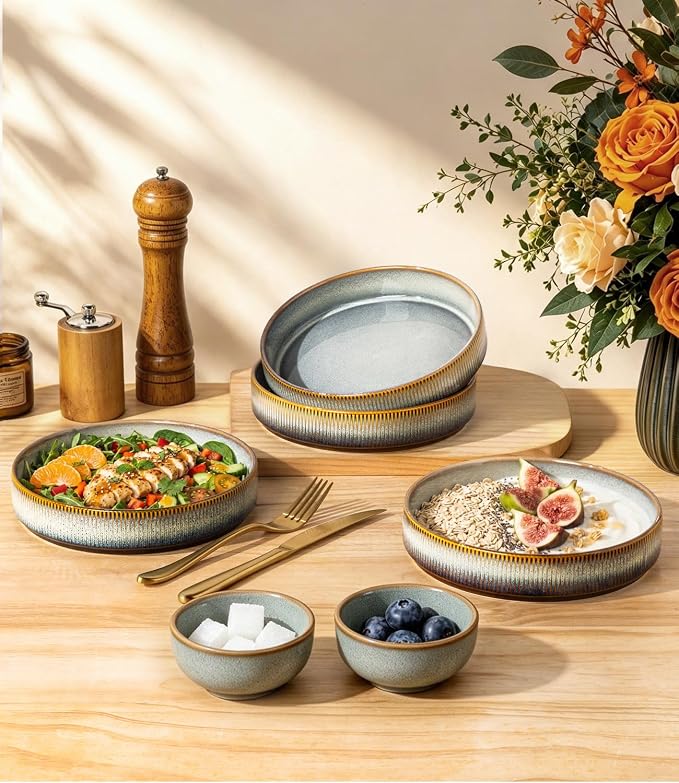 7.5" Ceramic Pasta Bowls Set of 4, Salad Bowls | Versatile Serving Bowls - Image 6