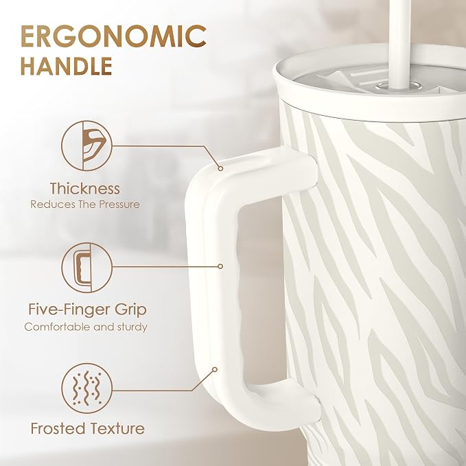 SANDJEST Zebra Skin 40oz Slider Tumbler - Image 3