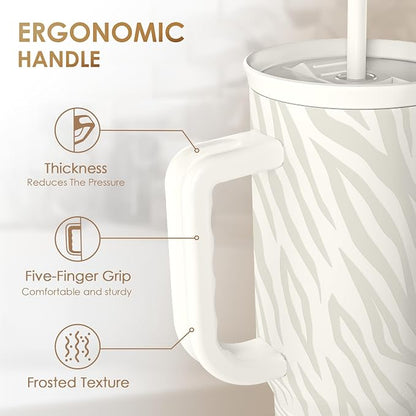 SANDJEST Zebra Skin 40oz Slider Tumbler - Image 3