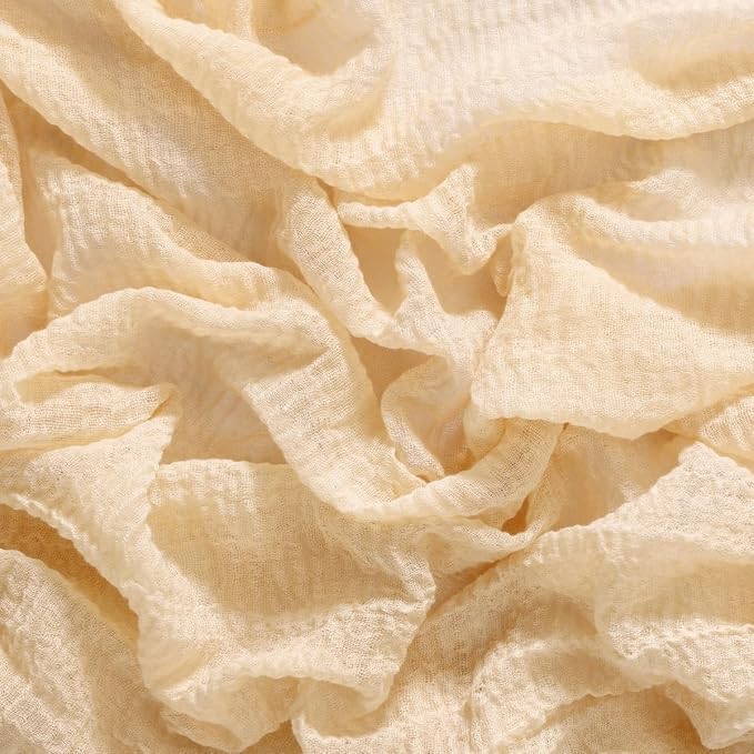 Cheesecloth Table Runner Summer Boho Wedding Shower Party Home Decor | Beige - Image 6