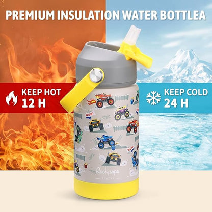 rockpapa 2 Pack Kids Insulated Water Bottle - Image 2