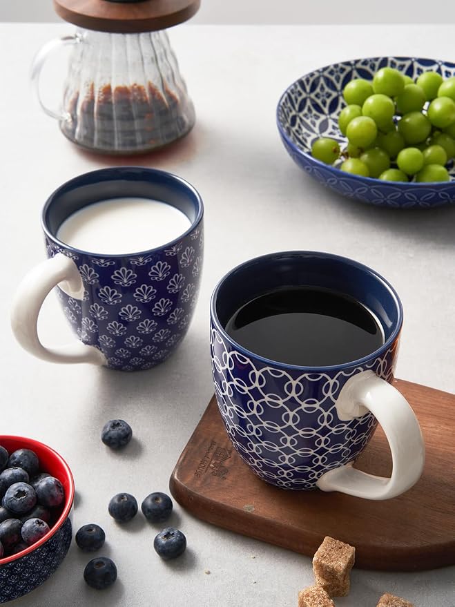 DOWAN Coffee Mugs Set of 6, 16 oz Large Porcelain Coffee Cups - Image 2
