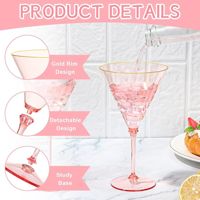 12 Pcs Plastic Martini Glasses - Image 3