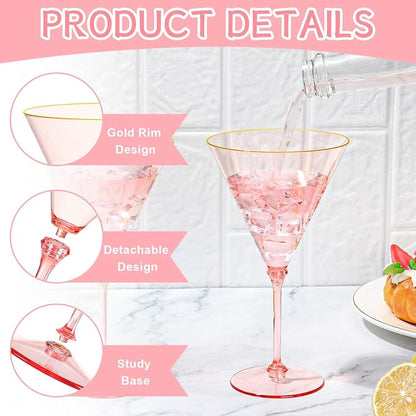 12 Pcs Plastic Martini Glasses - Image 3