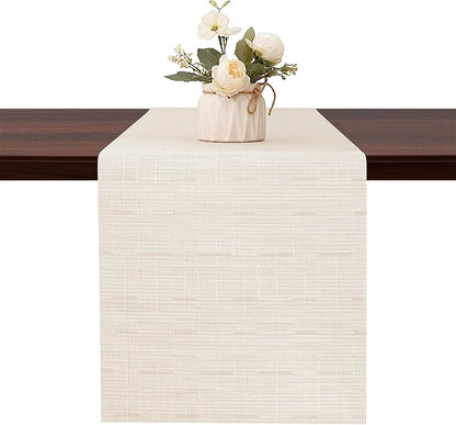 Table Runner 72 Inches Long, Vinyl Woven Heatproof Table Runners | Washable by Banchif