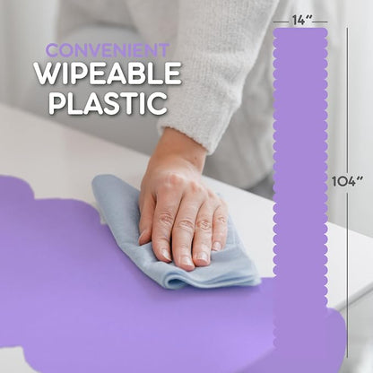 Lavender Plastic Disposable Table Runner. 5 Pack 14 x 108 inch. Scallop Table - Image 6