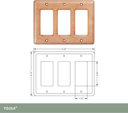 Triple Light Switch Cover Plate Premium Maple Wood Design For Elegant And Durable Switch Plates