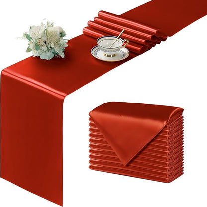 Manyshofu Rust Satin Table Runner 12x108 by Manyshofu