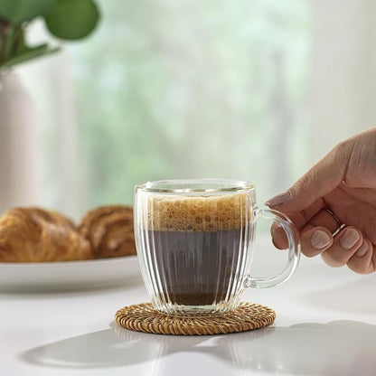 JoyJolt Fluted Glass Espresso Cups, 5.4oz Espresso Cup - Image 7