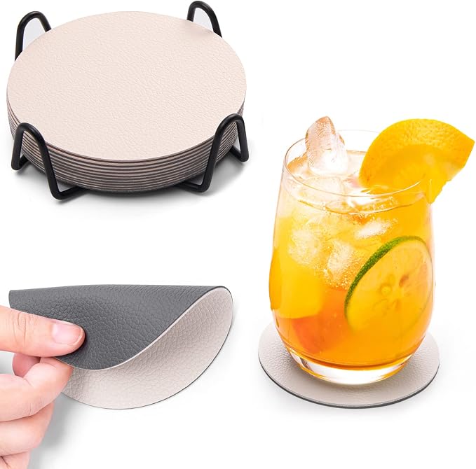 Faux Leather Drink Coasters by Chitomars