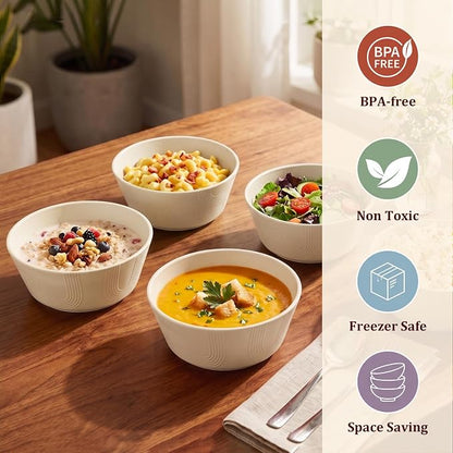 PYRMONT Large Bowls Wheat Straw Bowls 36 Oz Unbreakable Salad Bowls Microwave & - Image 6