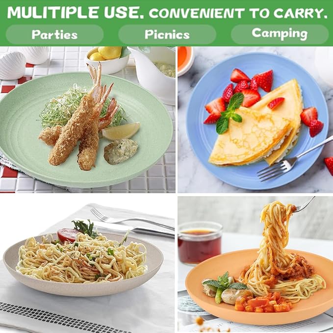 9 Inch Unbreakable Wheat Straw Plates - Image 6