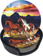 6 Pcs Wild Horses Running Leather Coasters by NiuKom