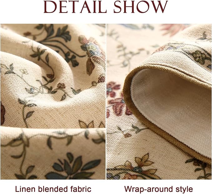 Patdrea Designer French Elegant Linen Table Runner, Floral Pattern - Image 5