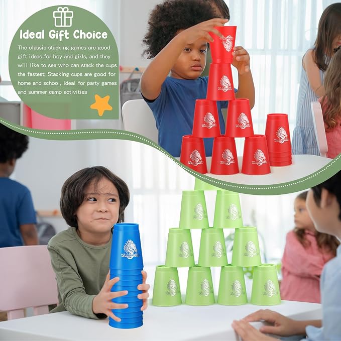 Libima 48 Pcs Sports Stacking Cups Set Stacking Cup Classic Games Speed - Image 6