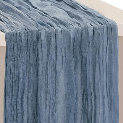 1 Pack Dusty Blue Cheesecloth Table Runner 35x120 Inch 10Ft Rustic Gauze Cheese by SuBleer