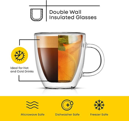 JoyJolt Savor Double Wall Insulated Glasses Espresso Mugs - Image 3