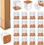 24 Pcs Chair Leg Floor Protectors for Hardwood Floors Square Silicone Covers to Protect Wood Tile Floors Felt Pads Furniture Leg Caps Anti-Scratch Reduce Noise (Fit:3/4" to 1")