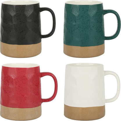 BYCNZB 13oz Ceramic Coffee Cups set of 4, Modern Mugs by BYCNZB