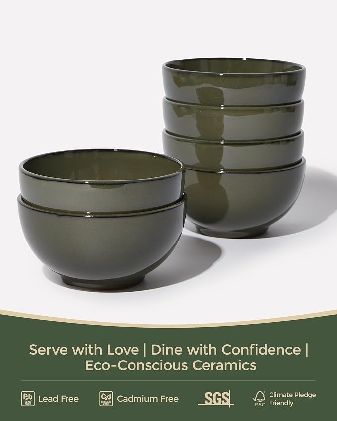 5.3" Cereal Bowls & Dessert Bowls Set of 6-20 Oz Small Bowls - Image 4