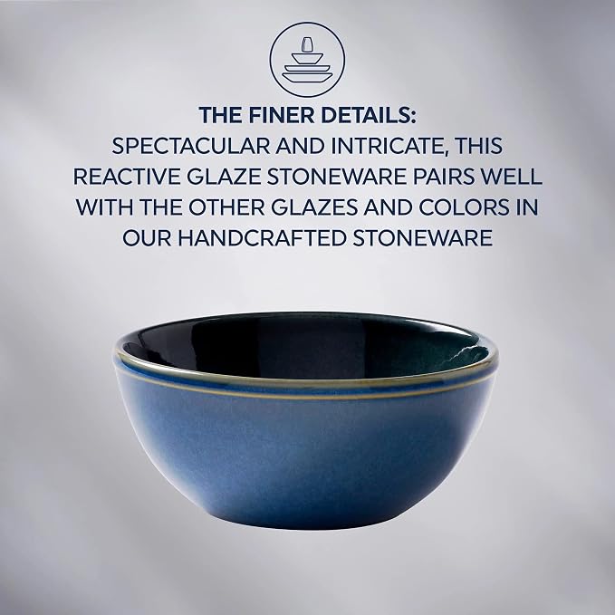 Corelle Stoneware 4-Pc Bowl Set, Handcrafted Artisanal Double Bead Bowls - Image 7