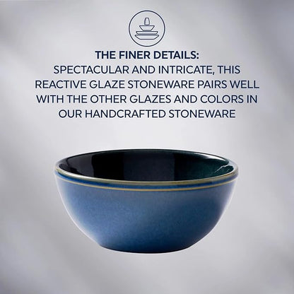 Corelle Stoneware 4-Pc Bowl Set, Handcrafted Artisanal Double Bead Bowls - Image 7