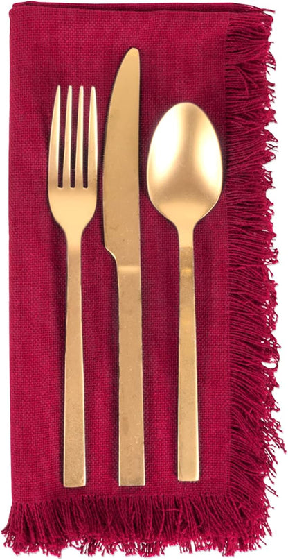 DII Everyday Collection, Fringed Solid Tabletop, Napkin Set, 6 Piece - Image 3
