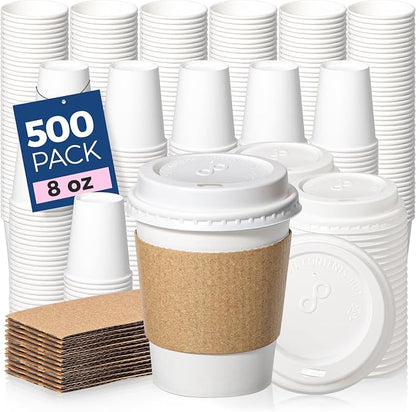 Fit Meal Prep 500 Pack 8 oz Disposable Coffee Cups by FMPBRANDS