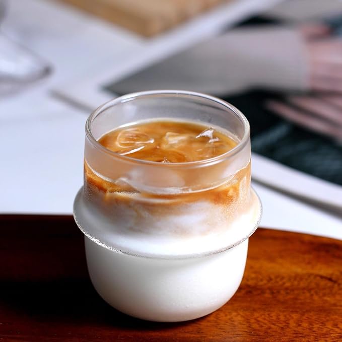 2 pcs Borosilicate Tumblers, Coffee Cup Milk Cup, Heat Resistant Hot and Cold - Image 2