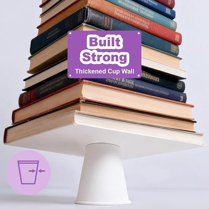 8 oz Paper Cups Small Disposable, 100 Pack White Paper Cups - Image 5