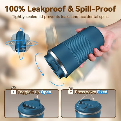 12OZ Travel Coffee Mug Insulated Coffee Cup - Image 4