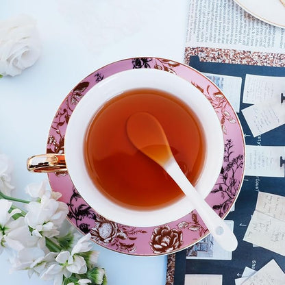 Bone China Tea Cup and Saucer Set - Image 3