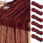 DeZerlor Burgundy Cheesecloth Table Runners 6 Pack Christmas Runners | by DeZerlor
