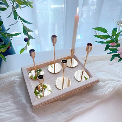 French Gold Taper Candle Holders for Wedding Table Centerpiece,Tall Taper Candlestick Holders Bulk Set of 15,Metal Candle Stick Holders for Dinning or Mantel Centerpiece,Party Home Decor