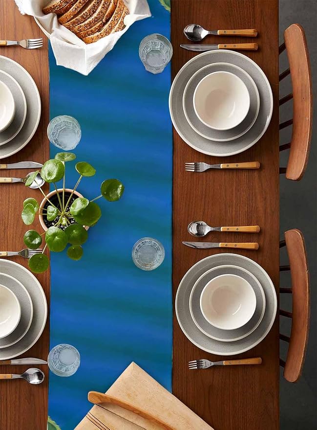 Tropical Coastal Table Runners 72 Inches Long, Cotton Linen Fabric Table Runner - Image 5