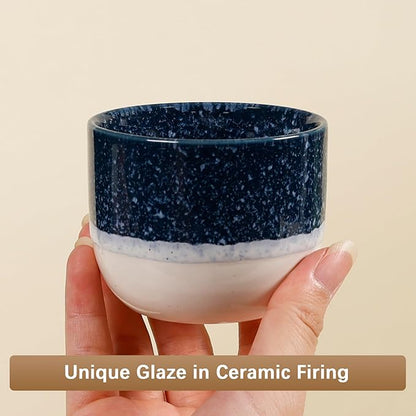 Ceramic Espresso Cups Set of 4, Double Walled Espresso Coffee Mugs - Image 5