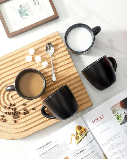 HASENSE 7OZ Espresso Cups, Ceramic Cappuccino Cups Set of 4 - Image 4