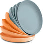 8-Pack Reusable Wheat Straw Plates Set by NookTheory