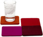 Graf Lantz - Bierfilzl Merino Wool Square Coasters Set of 4 - Bordeaux (4"x4"x5mm) - Absorbs 30% of Weight, Natural German Wool - Heat Resistant, Sustainable, Reusable - Home Decor, Coffee Table Decor