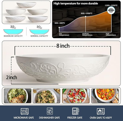 Pasta Bowls 32oz, Ceramic Large Salad Bowls 8 inch, Entertaining, Dinner - Image 2