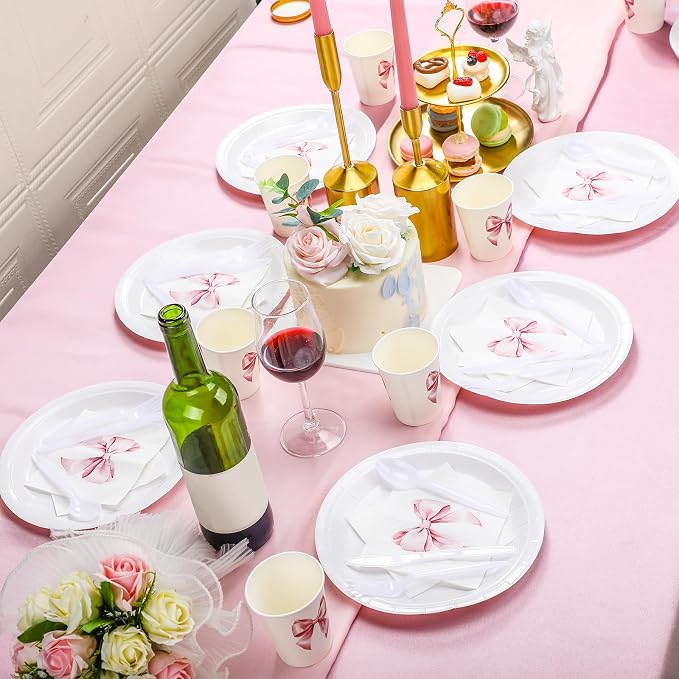 Sieral 144 Pcs Pink Bow Party Supplies Coquette Birthday Party Decoration Bow - Image 4