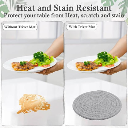 Billbotk 7" Trivets for Dishes, Pots and Pans, 4 Heat Resistant Hot Pads - Image 5
