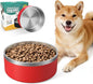 IKITCHEN Dog Bowl for Food and Water, 64 Oz Stainless Steel Pet Feeding Bowl, Durable Non-Skid Double Wall Insulated Heavy Duty with Rubber Bottom for Medium Large Dogs (64 Ounces/8 Cup, Red)