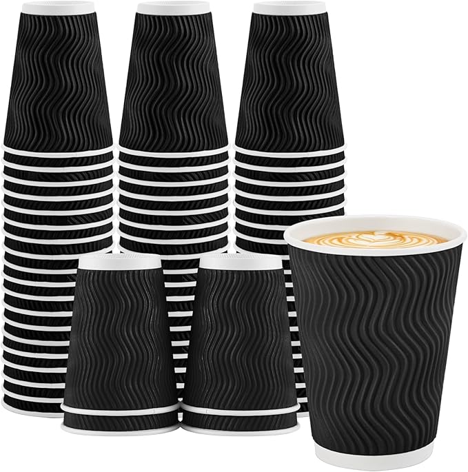 Lamosi Coffee Cups 12 oz 50 Pack, Disposable Paper Coffee Cups No Lids | by BuyNow