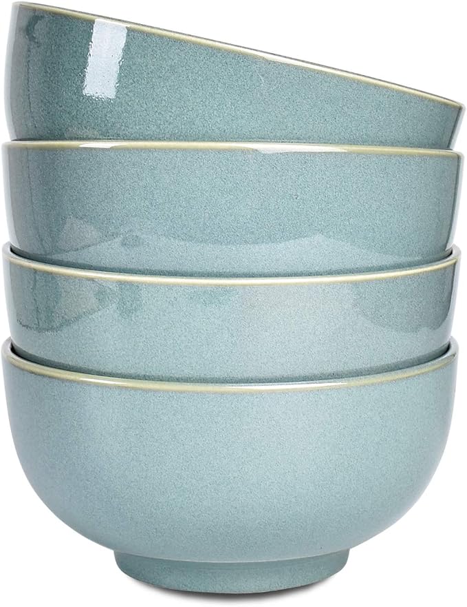 Ceramic Soup Bowl Set of 4, 24 Oz, Cereal Bowl by Bosmarlin