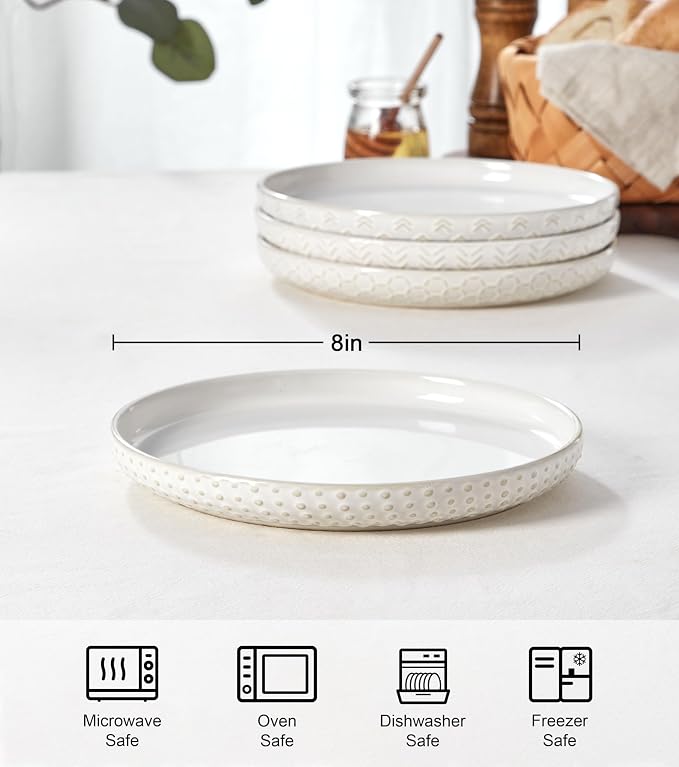 Lareina Salad Plates 8 Inch, Ceramic Plate Set - Image 3