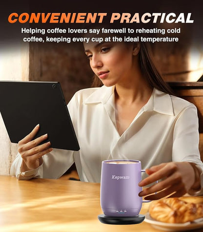 Kepwam Self-Heating Coffee Mug T2, 16oz Electric Heated Mug Hot Up to 149℉ | No - Image 6