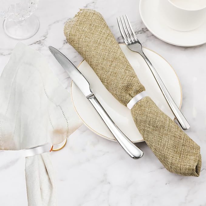 Silvery Napkin Rings-10 Pcs Stainless Steel Napkin Rings | Metal Napkin Ring - Image 5
