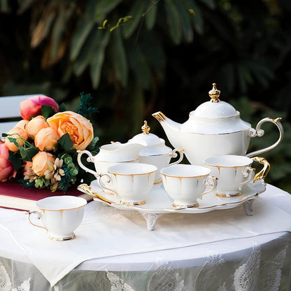 ACMLIFE Tea Sets for Adults Fine Bone China Tea Set for 6, Porcelain Teapot - Image 3