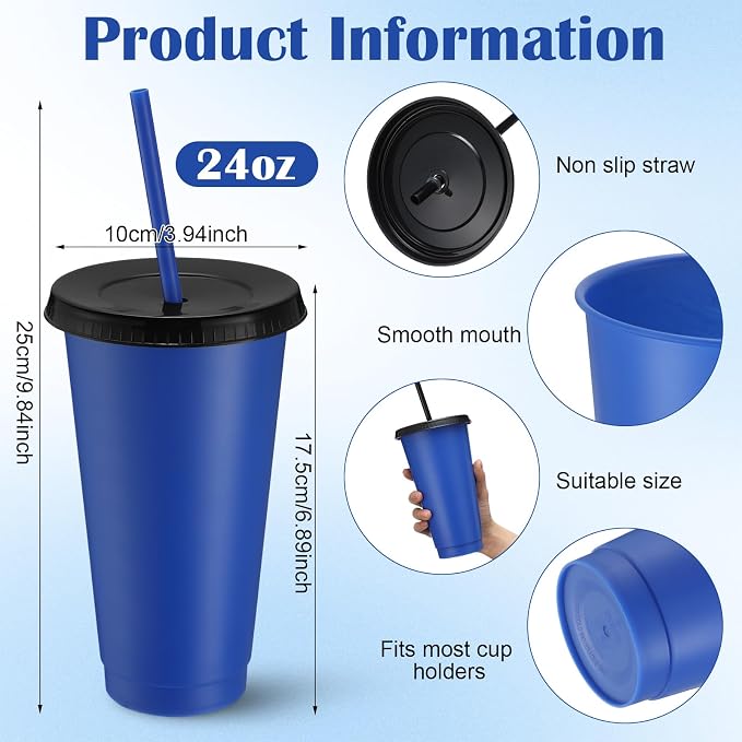 Honeydak 30 Pack Tumbler with Straw and Lid Bulk Cups - Image 3